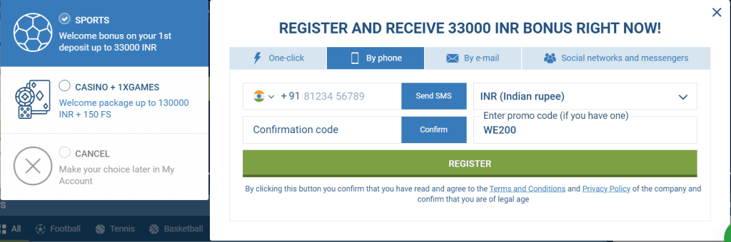 1XBET MOBILE NUMBER