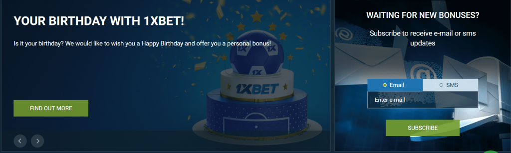 1xbet birthday bonus