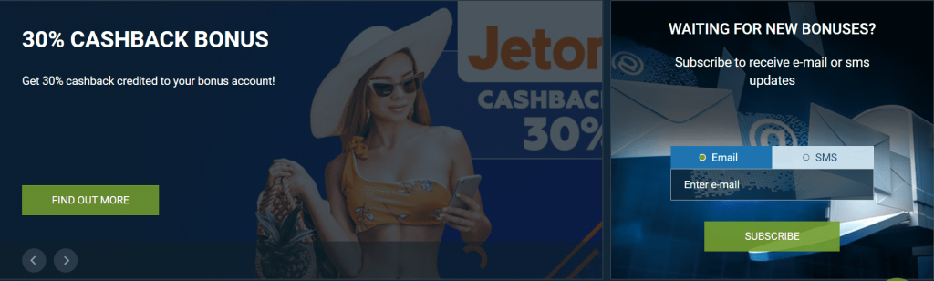 30% cashback-bonus