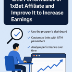 تتبع أداء روابط الأفلييت في 1xBet Affiliate