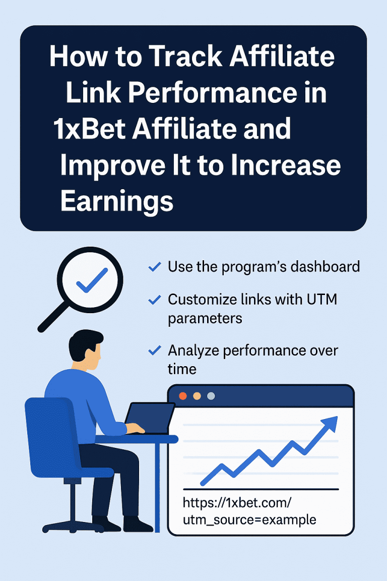تتبع أداء روابط الأفلييت في 1xBet Affiliate