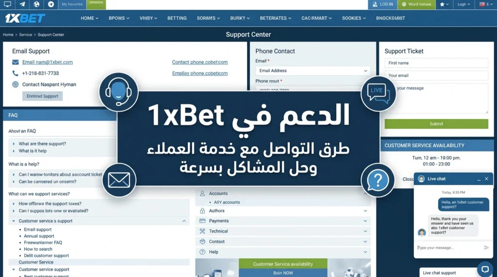 خدمة عملاء 1xbet